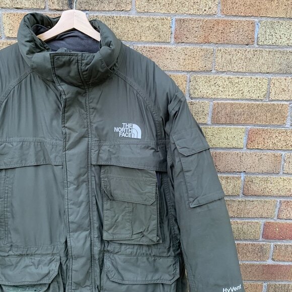 Vintage The North Face Cargo Utility Jacket Hyvent Large Green - Picture 11 of 13